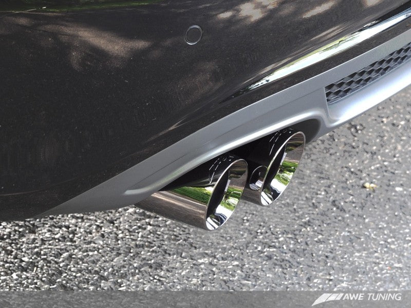 AWE Tuning Audi B8 A4 Touring Edition Exhaust - Quad Tip Diamond Black Tips - Does not fit Cabriolet