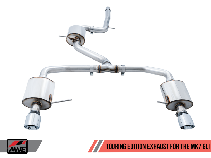 AWE Tuning 18-21 Volkswagen Jetta GLI Mk7 Touring Exhaust - Chrome Silver Tips (Fits High-Flow DP)