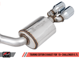 AWE Tuning 2015+ Dodge Challenger 5.7L Touring Edition Exhaust - Resonated - Chrome Silver Quad Tips