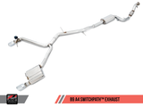 AWE Tuning Audi B9 A4 SwitchPath Exhaust Dual Outlet - Chrome Silver Tips (Includes DP and Remote)