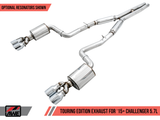 AWE Tuning 2015+ Dodge Challenger 5.7L Touring Edition Exhaust - Resonated - Chrome Silver Quad Tips