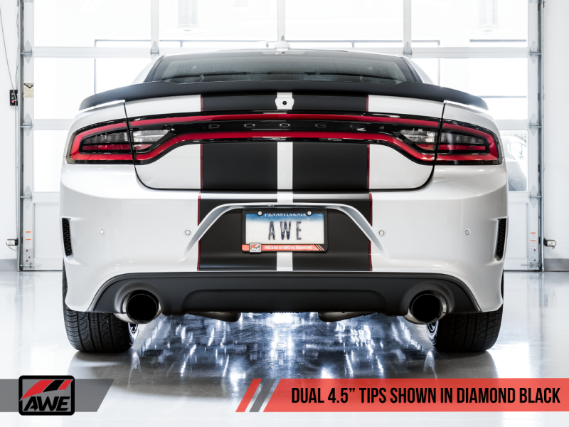 AWE Tuning 2017+ Dodge Charger 5.7L Touring Edition Exhaust - Resonated - Diamond Black Tips